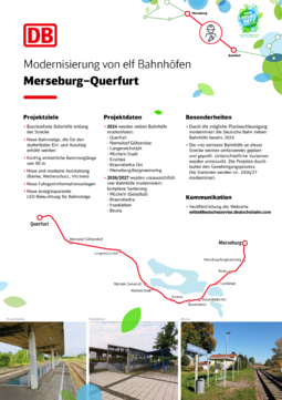 Update Modernisierung von elf Bahnhöfen Merseburg–Querfurt